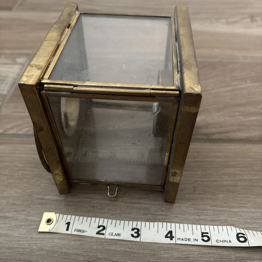 Vintage Solid Brass Lantern Style‎ Light Fixture W/ Candle- See Bent Edge